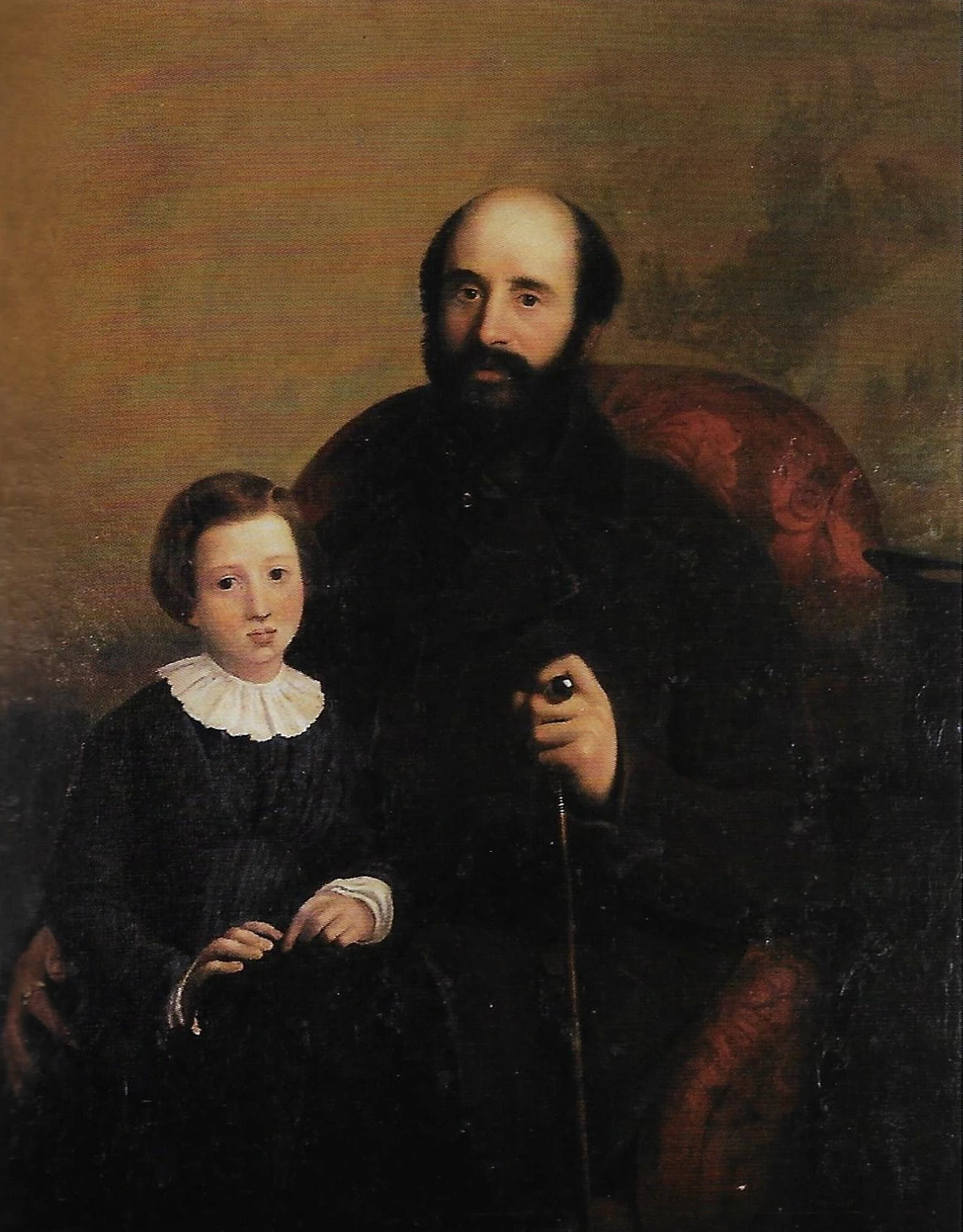 Ritratto di Giuseppe Saroli e figlia, 1848
